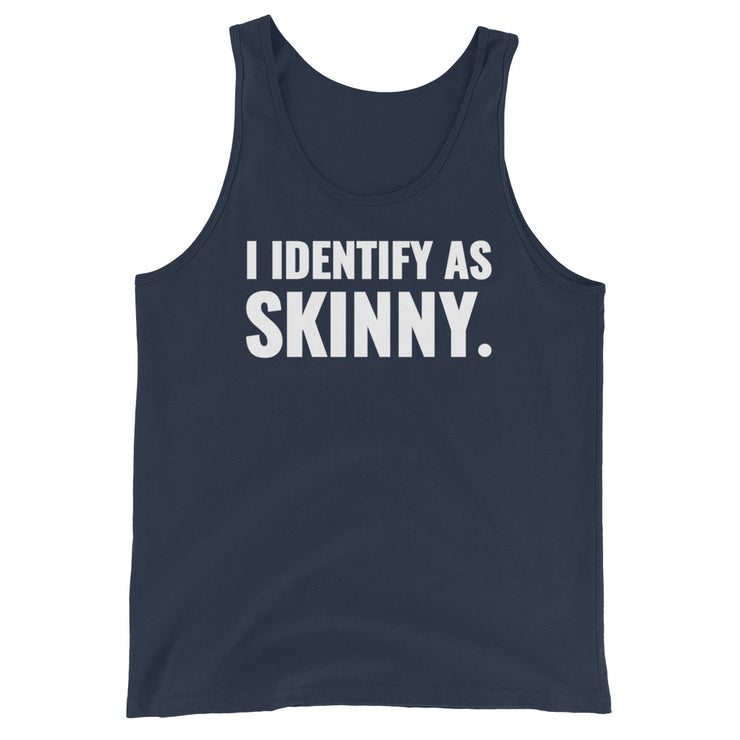 I Identify As Skinny. Navy Men's Tank Top