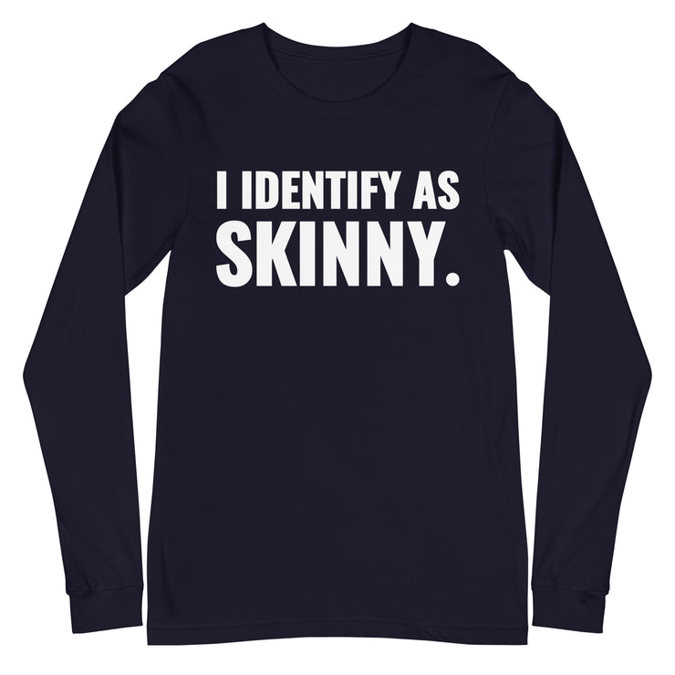 I Identify As Skinny. Navy Sleeve