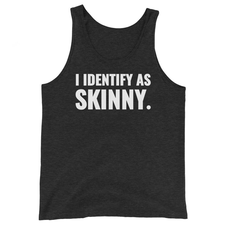 I Identify As Skinny. Charcoal Triblend Men's Tank Top