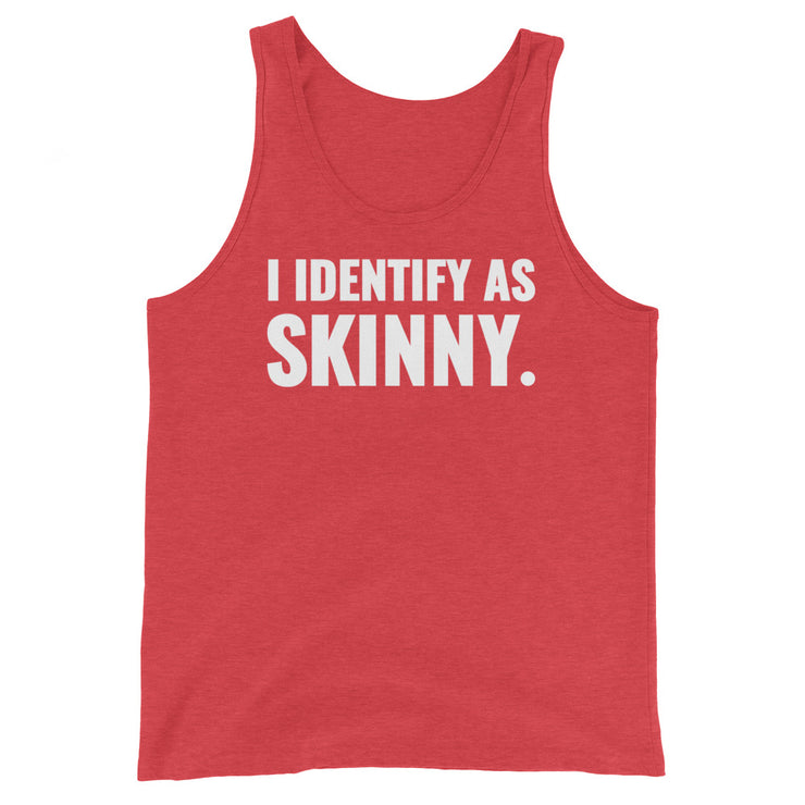 I Identify As Skinny. Red Triblend Men's Tank Top